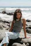 Lilah Reverse Seam Tank in Indigo