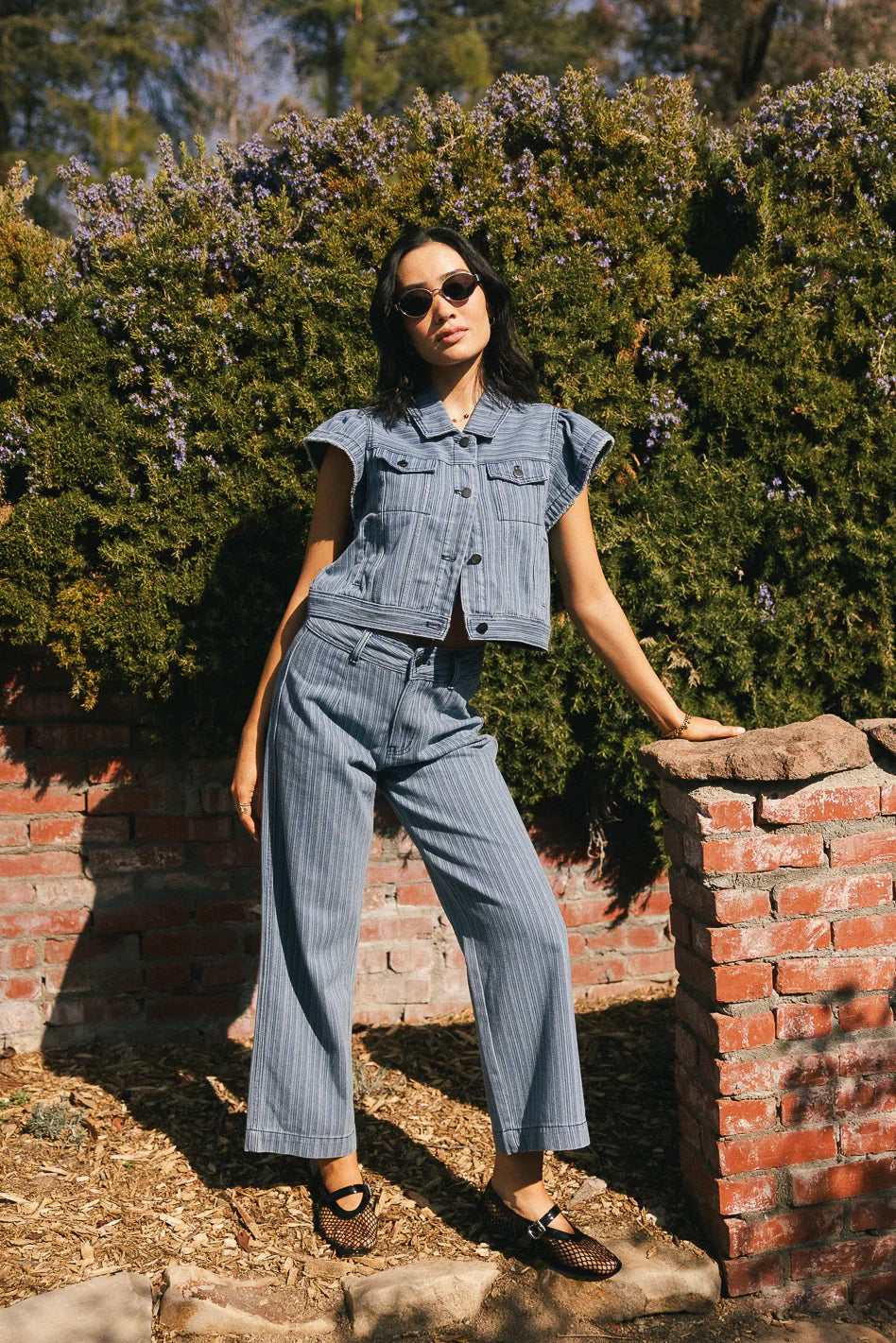Jennie Denim Striped Wide Leg Jeans FINAL SALE