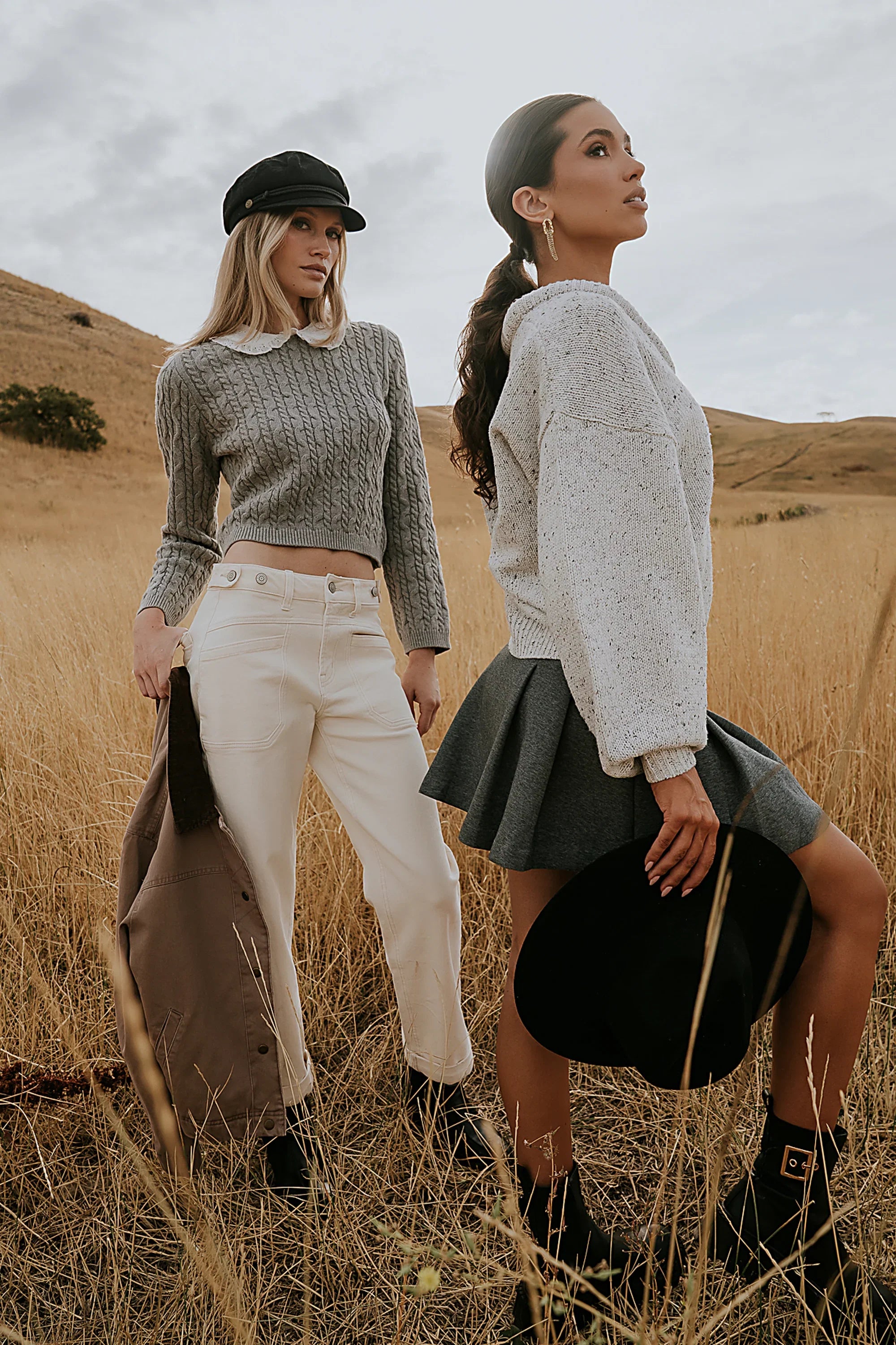 Hayley Collared Sweater in Grey FINAL SALE
