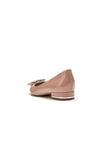 Elegant Black Pointed Toe Flats with a Crystal Ornament