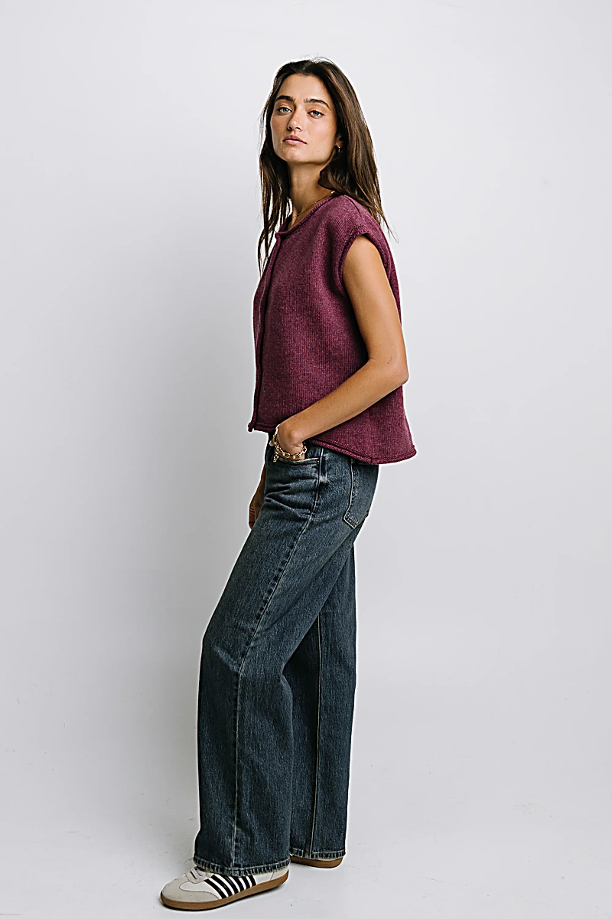 Paige Knit Sweater in Burgundy FINAL SALE