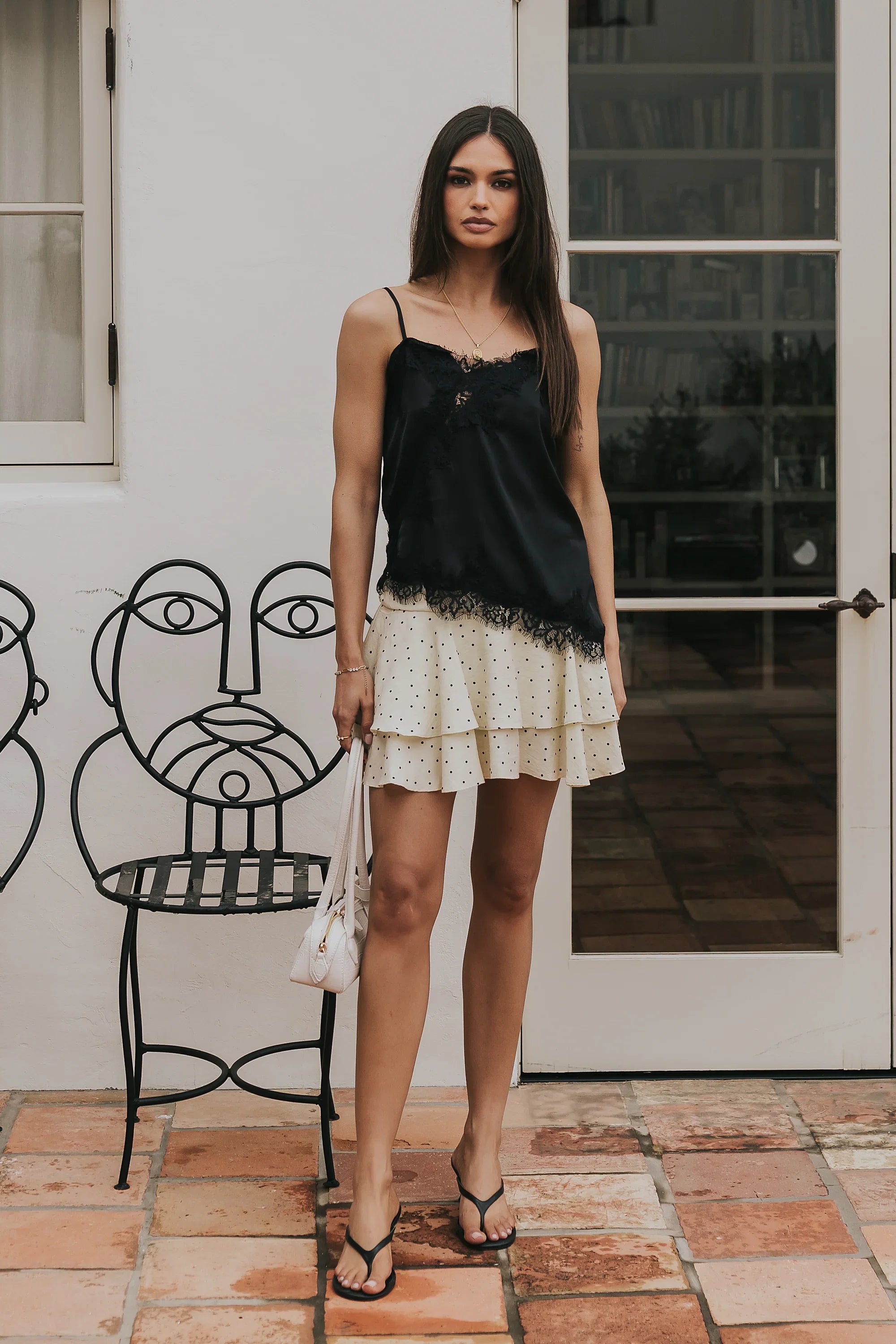 Trina Polka Dot Mini Skirt in Yellow