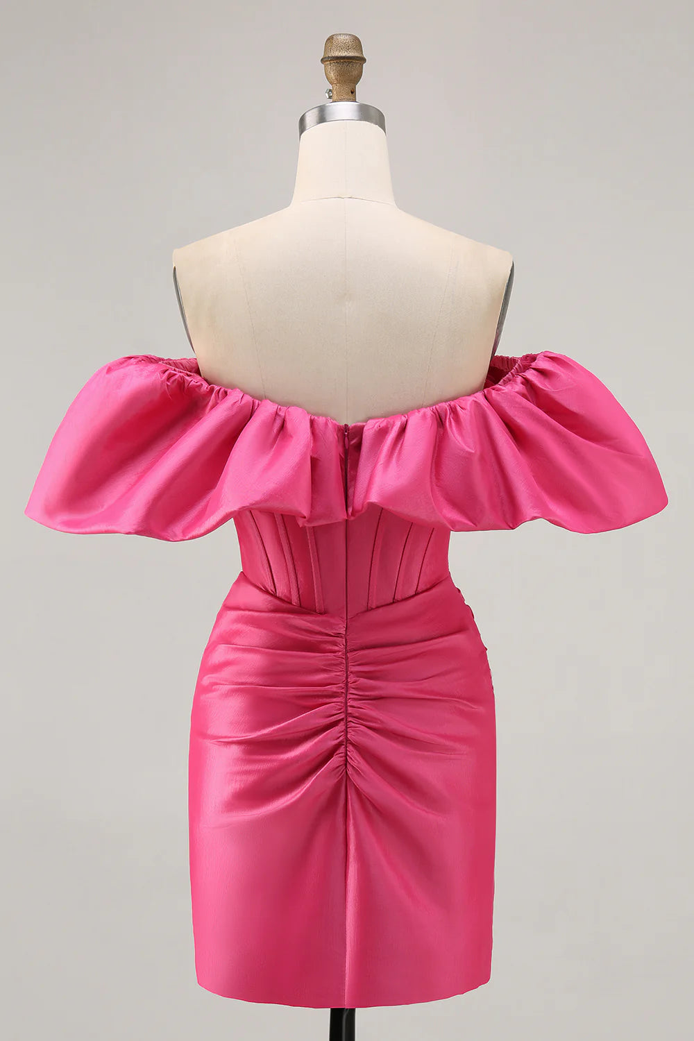 Fuchsia Off The Shoulder Bodycon Short Homecoming Dress