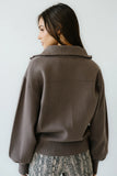 Markus Knit Bomber Jacket in Mocha FINAL SALE