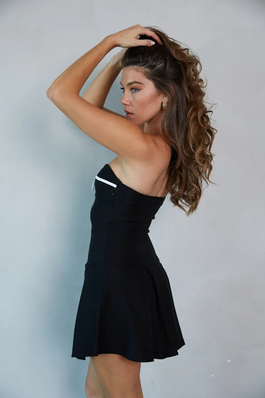 Loren Bow Fit and Flare Mini Dress