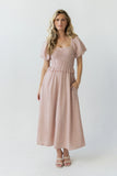 Renley Plaid Midi Dress in Clay