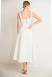 BELLA PORTOFINO WHITE MIDI DRESS