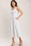 SEASIDE BRUNCH WHITE MIDI DRESS FINAL SALE