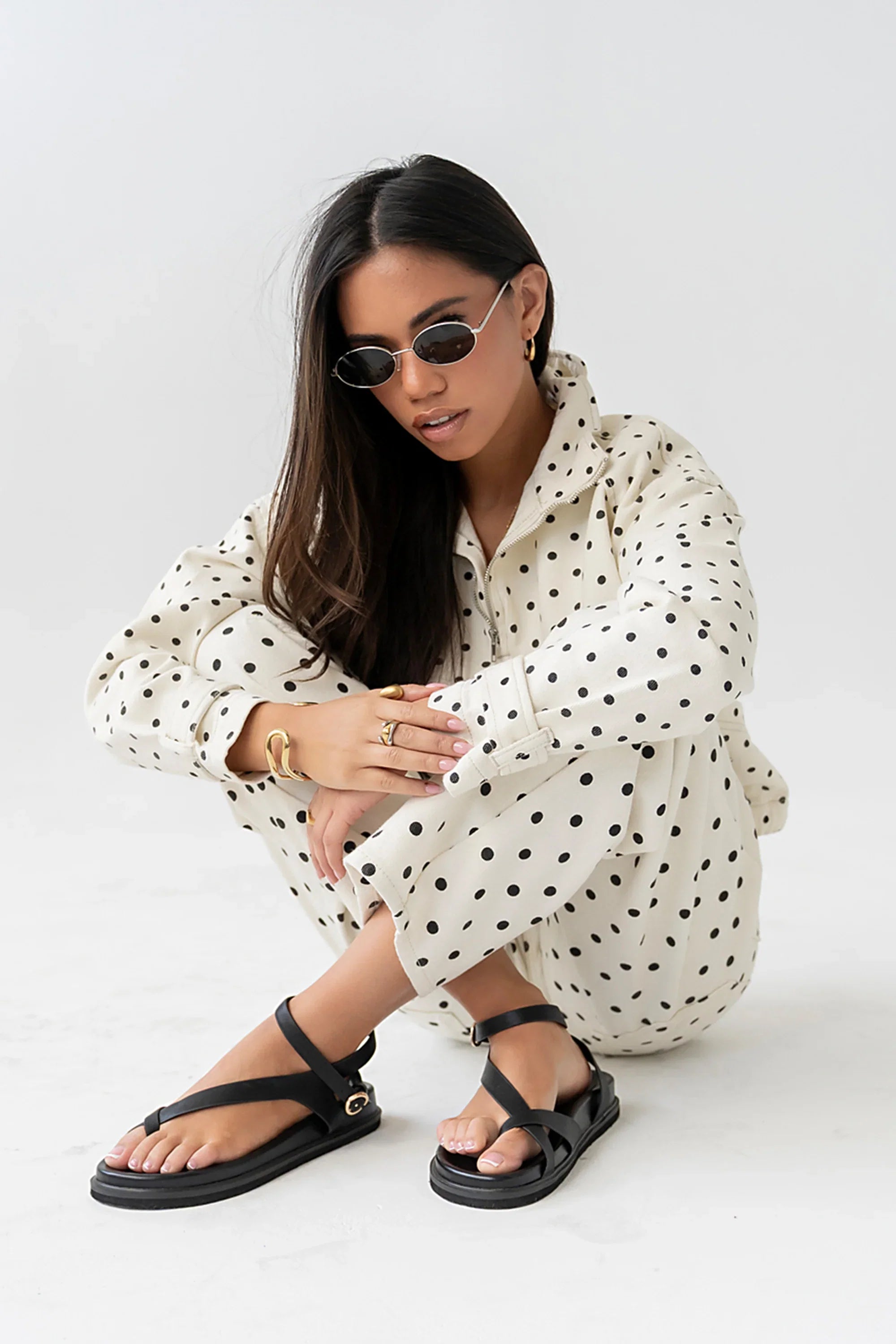 PREORDER Priya Polka Dot Barrel Jeans