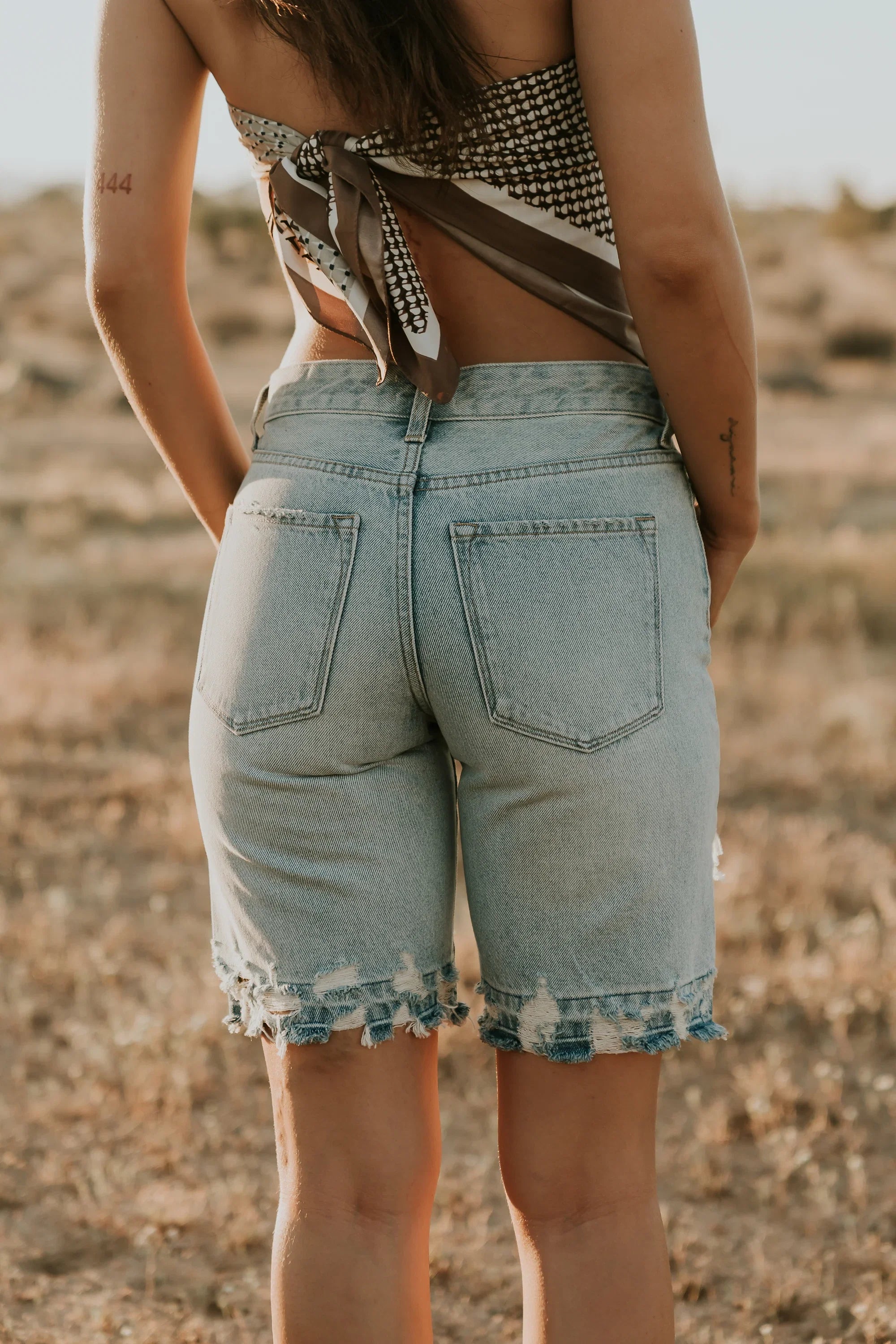 Cashe Distressed Bermuda Shorts