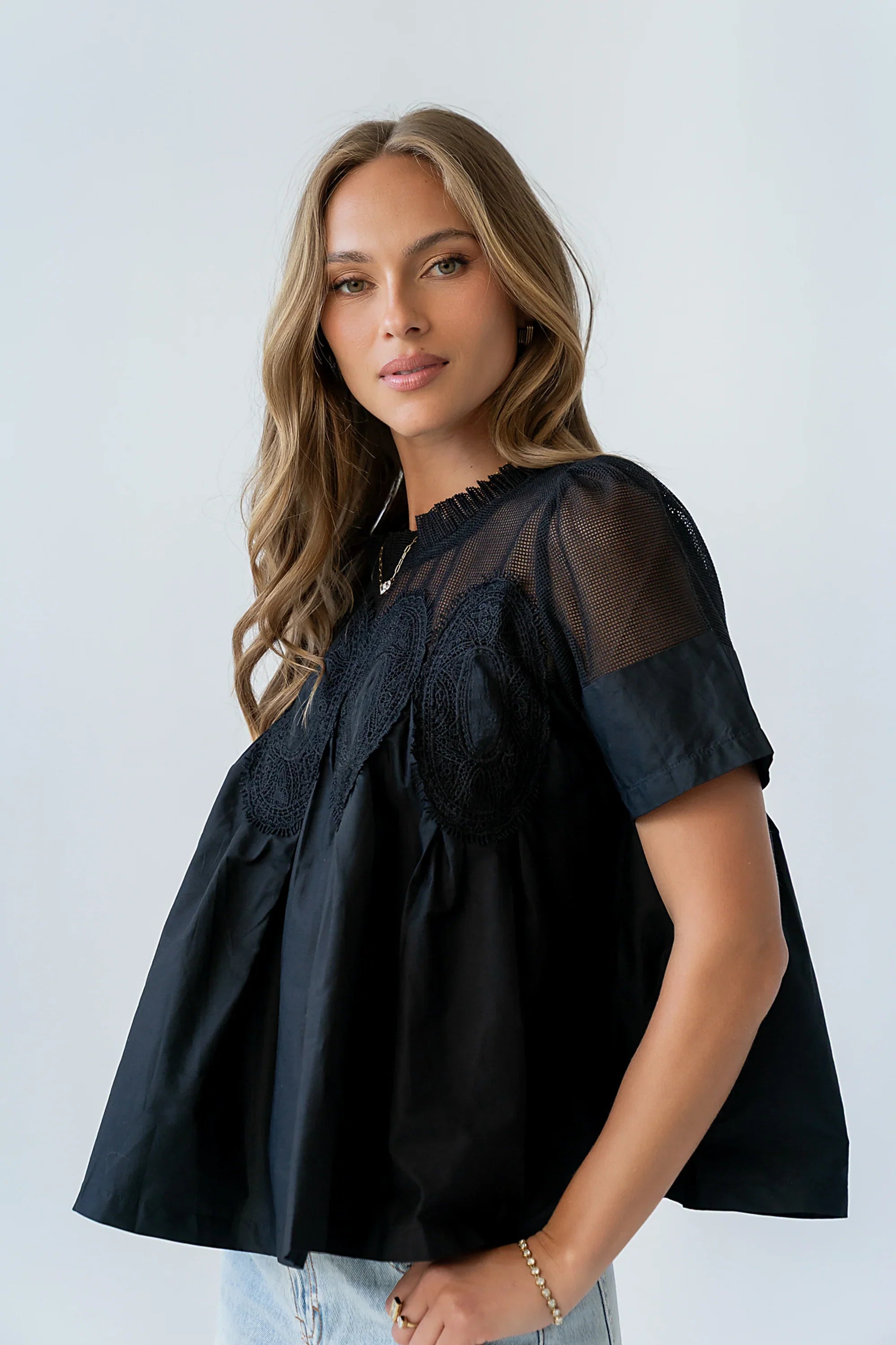Estelle Mesh Top in Black