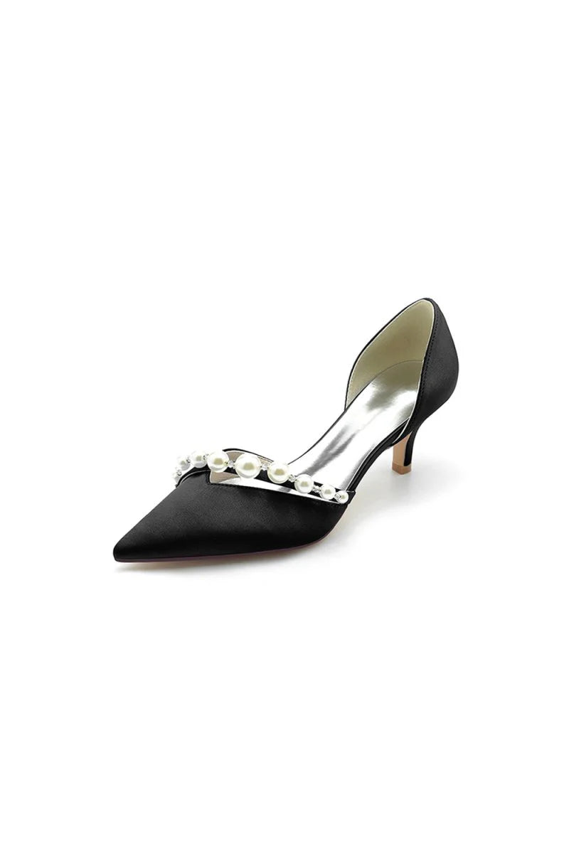 Pearl Pointed Toe Stiletto Heels