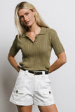 Millie Knit Sweater Top in Olive FINAL SALE