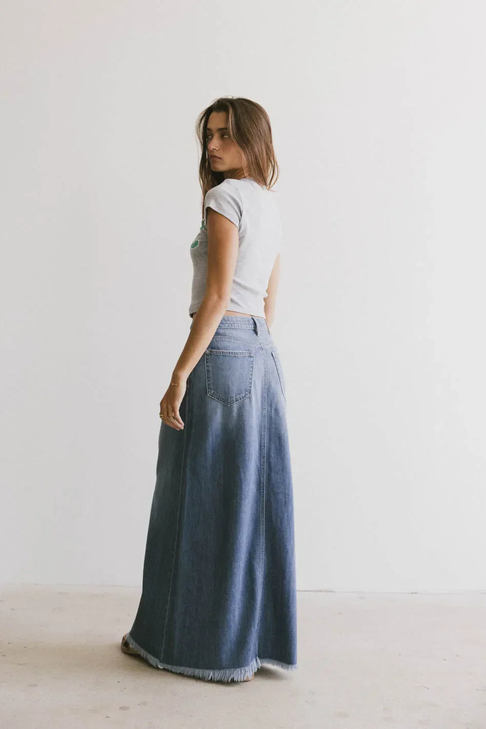 Heather Denim Maxi Skirt FINAL SALE