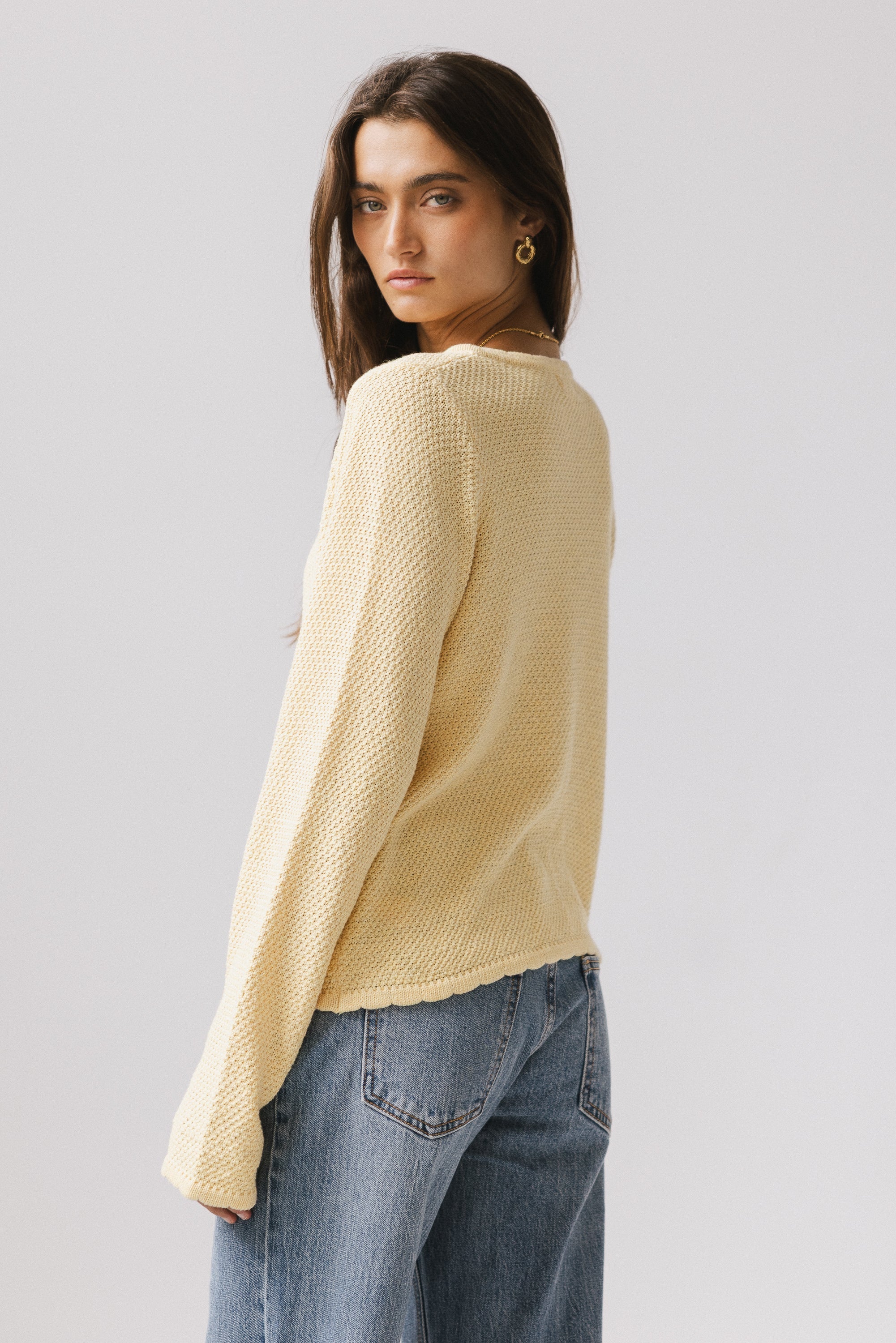 Azuline Knit Cardigan in Yellow FINAL SALE