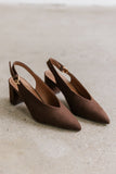 Candice Slingback Heels in Dark Brown