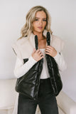 Lets Get Lost Vegan Vest in Black FINAL SALE