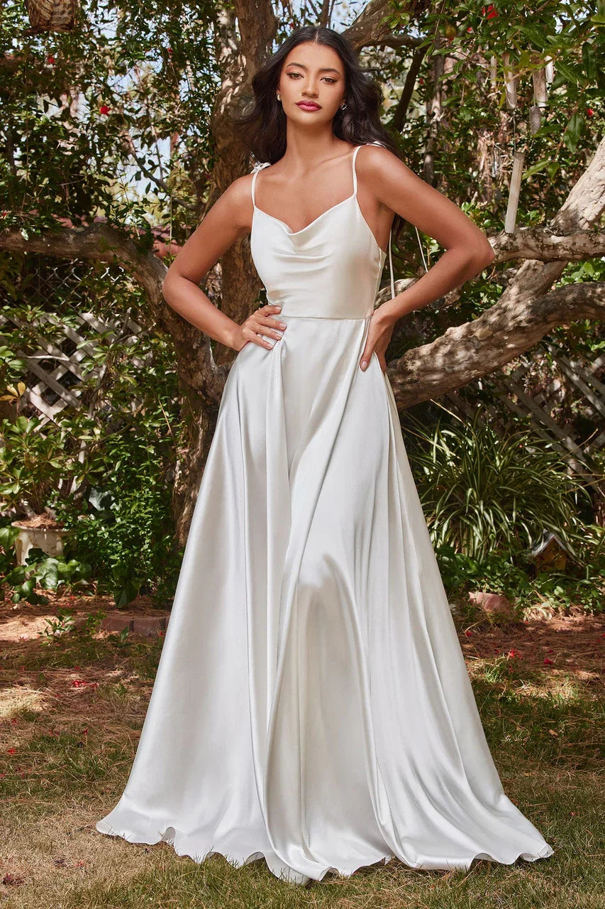 Lottie Gown Off White SATIN A LINE DRESS