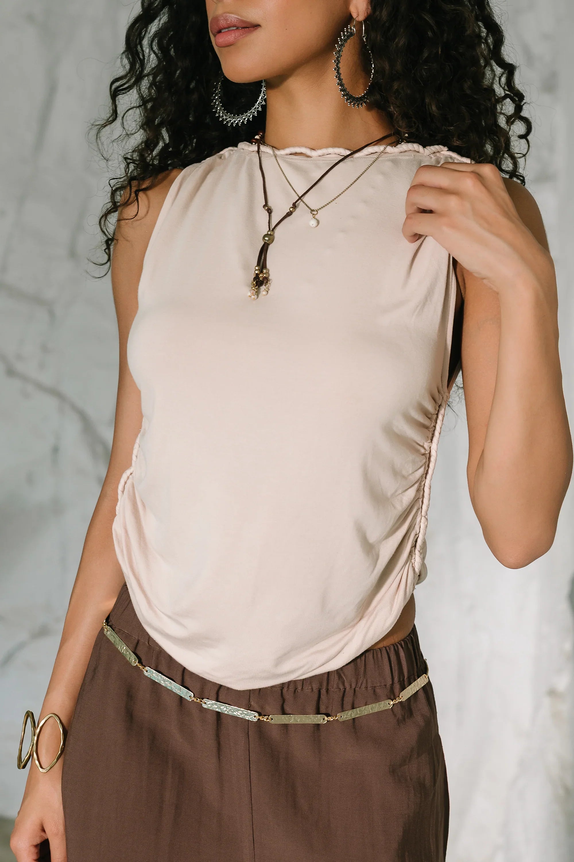 Maia Braided Top in Bone