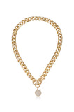 Crystal Disc Charm and Chain Necklace