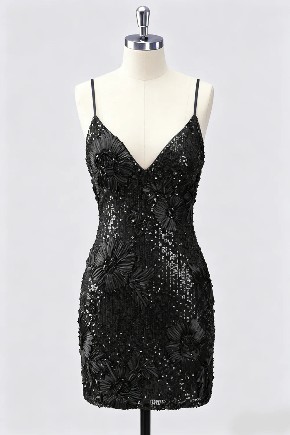 Sequin Bodycon Spaghetti Straps Dark Green Homecoming Dress