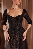 Liesel Gown LONG SLEEVE LACE FITTED DRESS OVERSKIRT