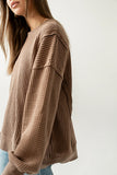 Trace Waffle Knit Top in Mocha
