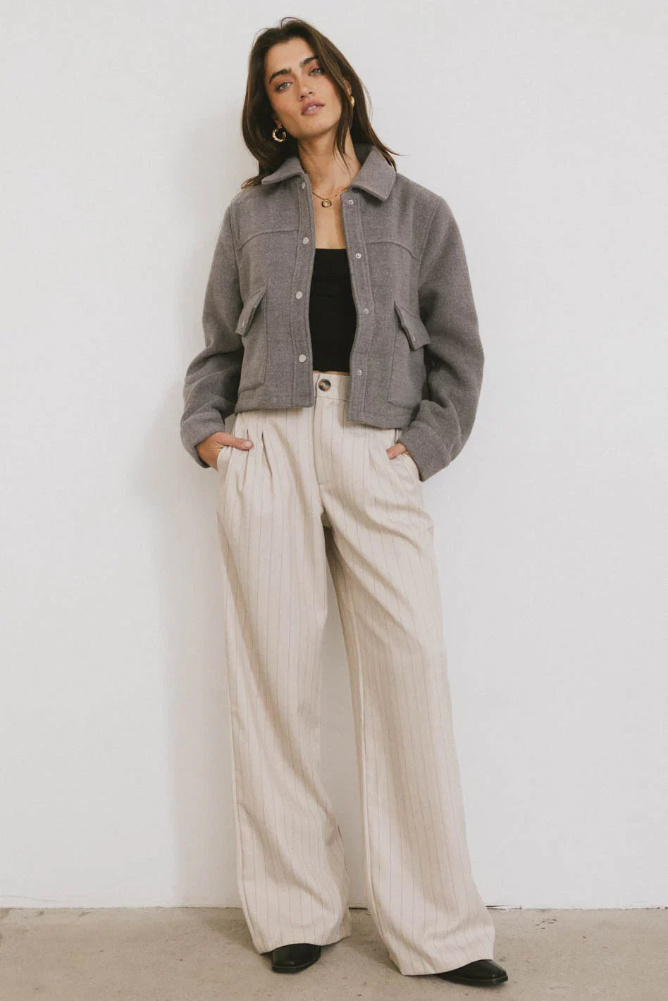 Nina Wool Blend Jacket in Grey FINAL SALE