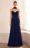 Ella Gown A line Strapless Chiffon Dress With Scarf