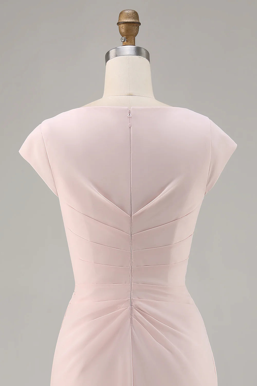 Candy Pink Sheath Ruffled Midi Mother Of Bride Dress