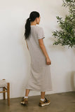 Hudson Striped T Shirt Dress in Cream FINAL SALE