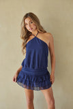 Maxine Chiffon Ruffle Mini Romper Dress