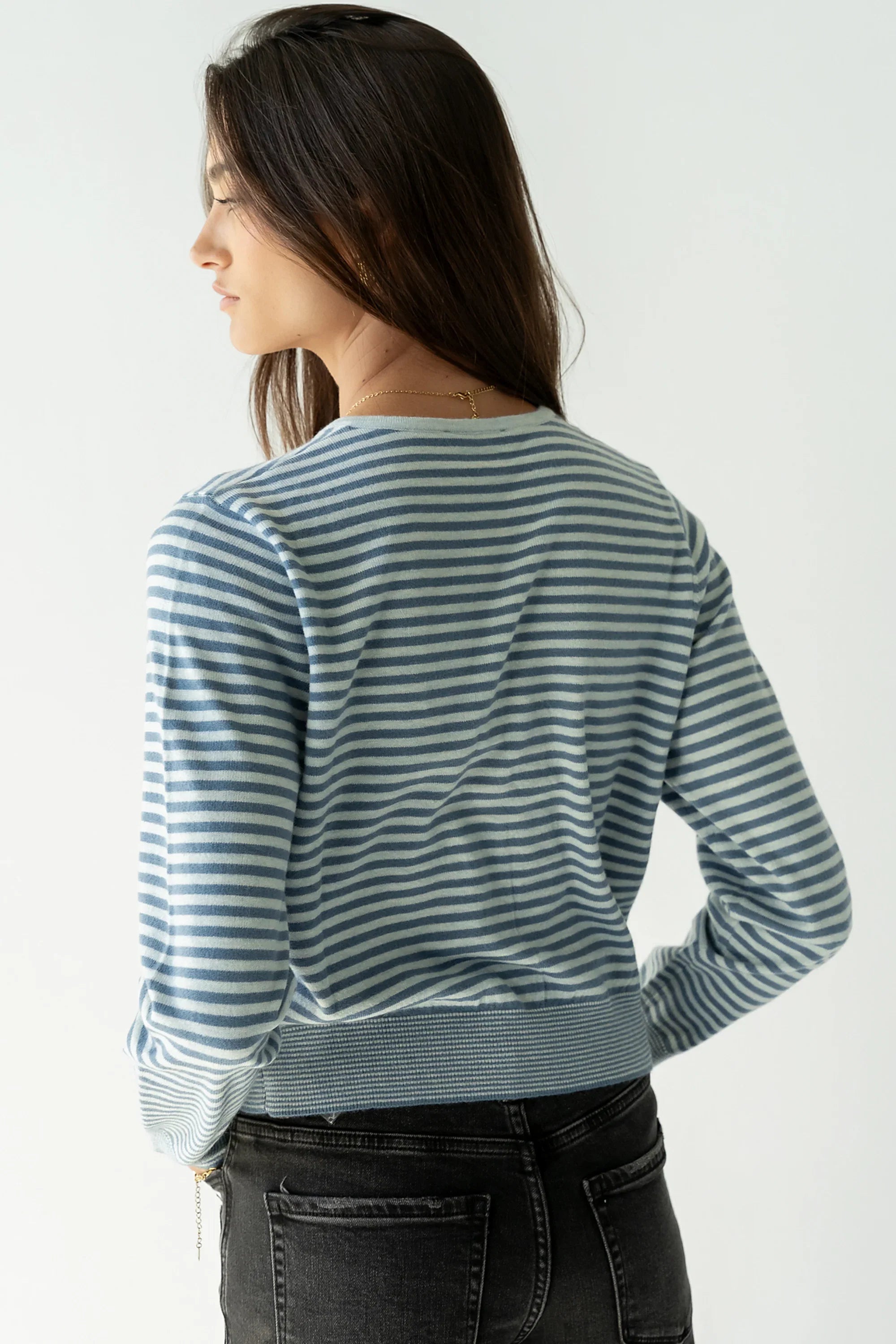 Edesse Striped Cardigan in Blue