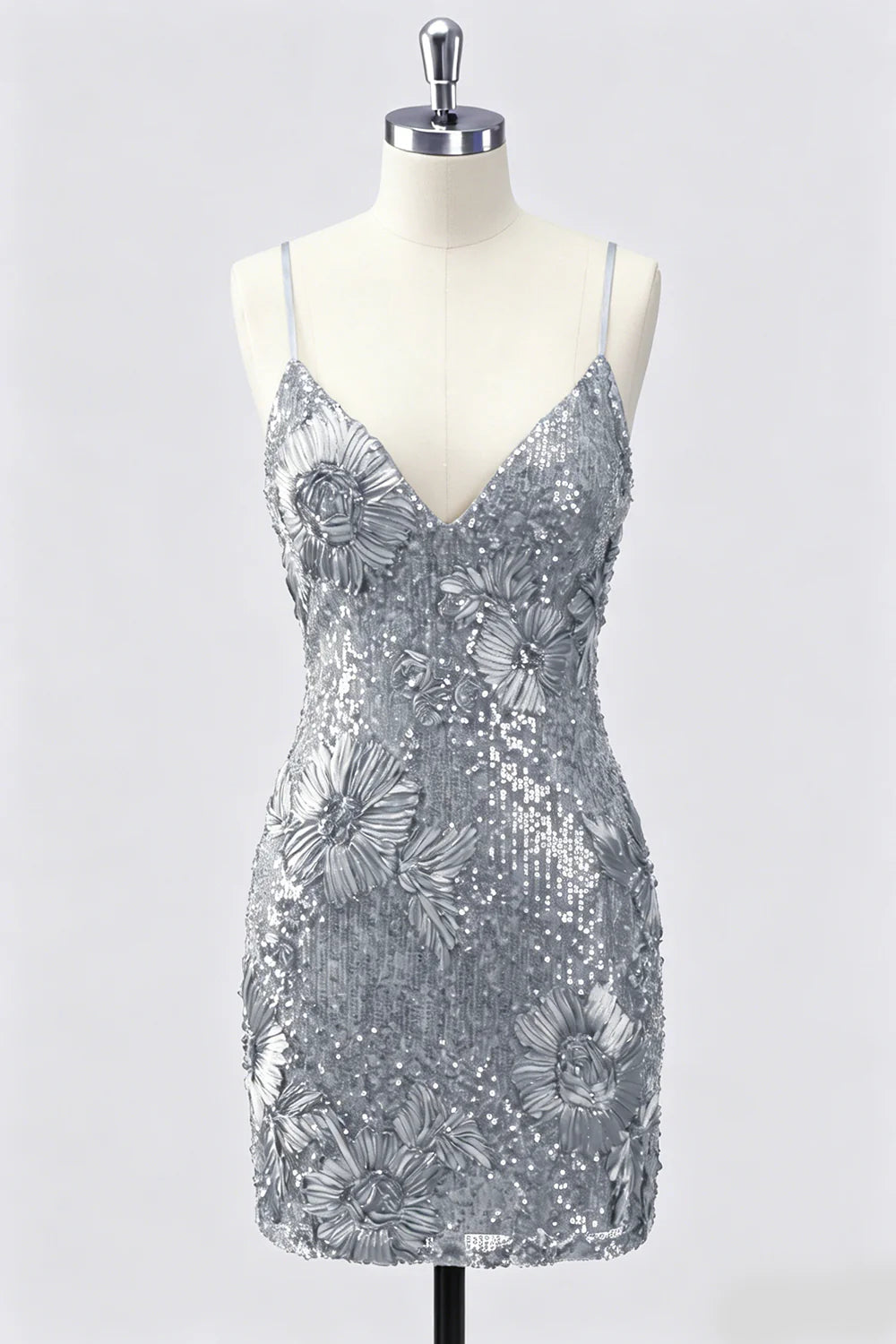 Sequin Bodycon Spaghetti Straps Dark Green Homecoming Dress