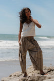 Colleen Striped Baggy Pants in Khaki