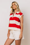 Blake Striped Top in Red