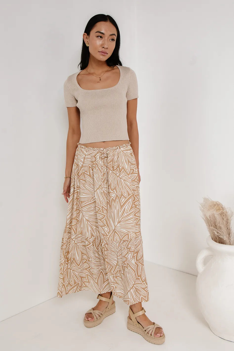 Kai Printed Skirt in Khaki