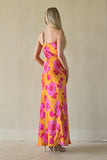 Santana Floral Satin Maxi Dress