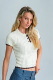 Kinley Contrast Sweater in Ivory