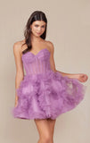 YVONNE RUFFLE SKIRT MINI DRESS DUSTY LAVENDER