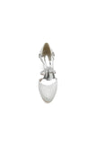 White Lace Mid Heel Pumps with Elegant Design