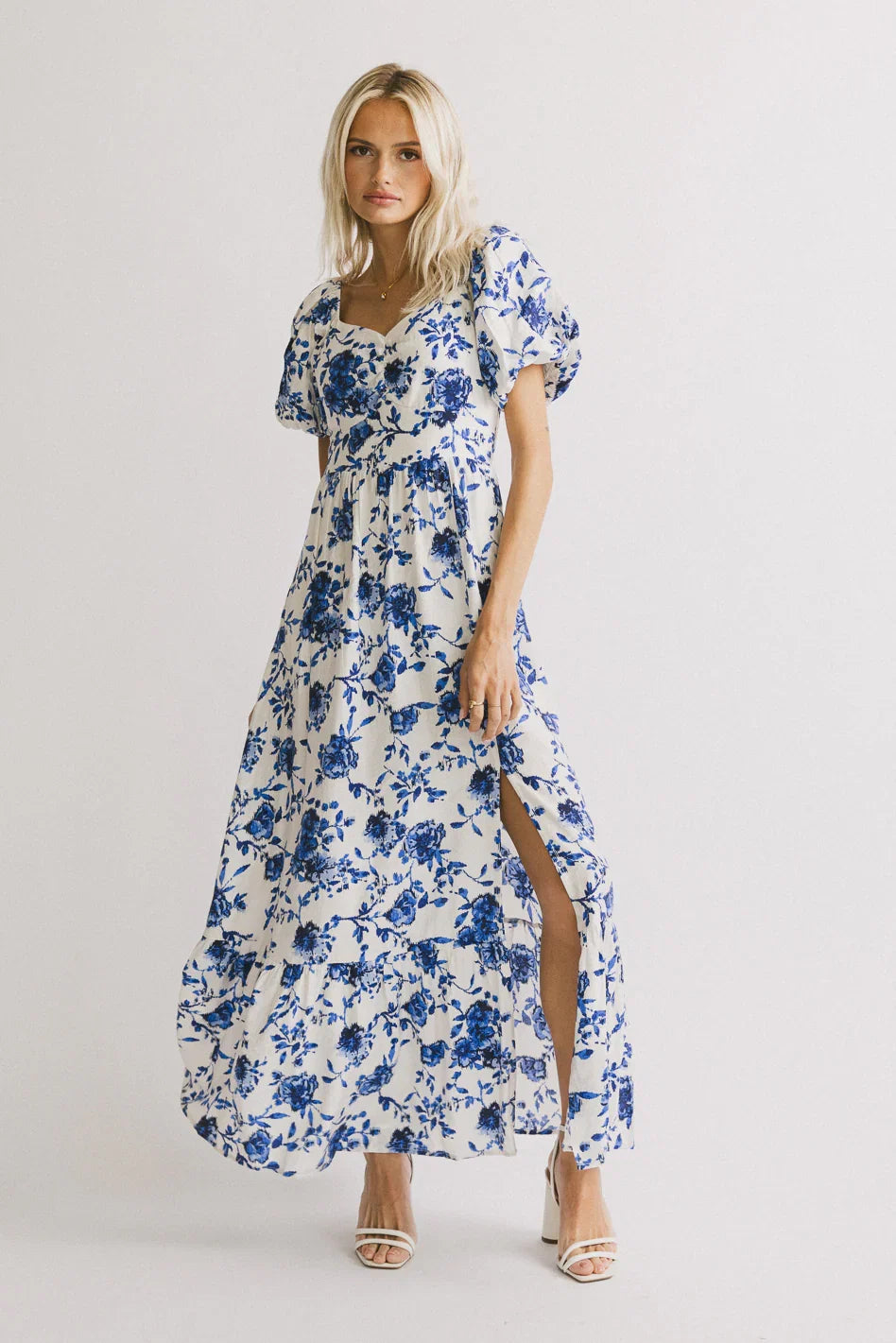Mellanie Floral Maxi Dress in Blue FINAL SALE