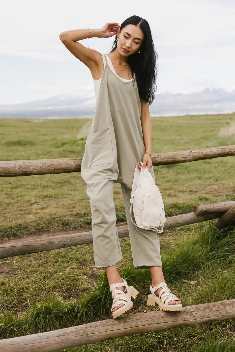 Dont Stop Onesie in Sage FINAL SALE