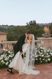 Glamorous Mermaid Off the Shouder Tulle Lace Wedding Dresses