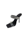 Square Toe Stiletto High Heels with Beading