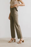 Sable Straight Leg Pants in Olive FINAL SALE
