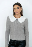 Bobbi Collared Sweater in Grey FINAL SALE