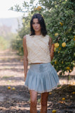 Andee Floral Mini Skirt in Blue