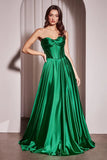 Ellery Gown Satin A line Dress With Pockets