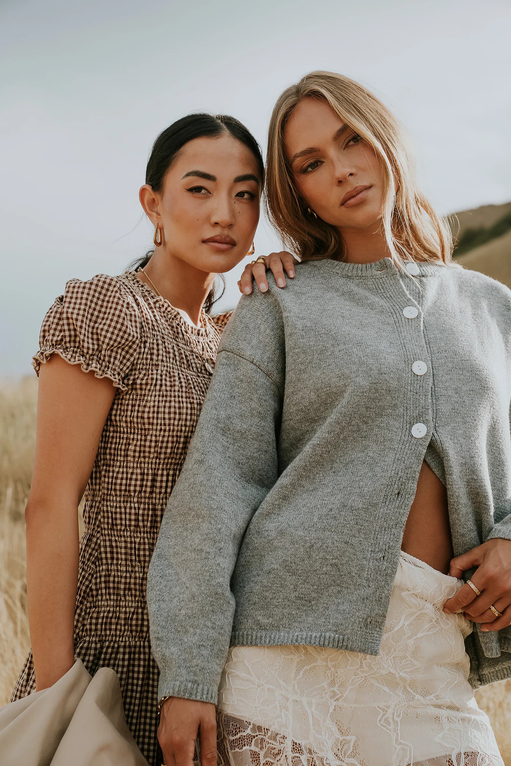 Kaia Knit Cardigan in Heather Grey